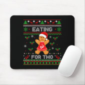 Eating For Two Pregnancy Announcement Ugly Sweater Muismat (Met muis)