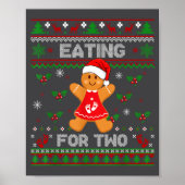 Eating For Two Pregnancy Announcement Ugly Sweater Poster (Voorkant)