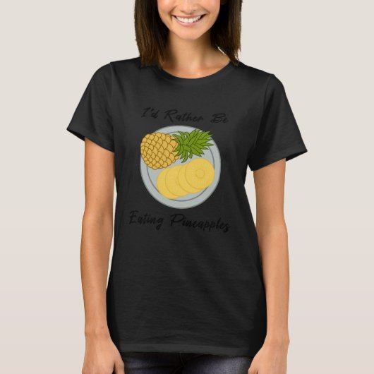 eating Fruits Pineapples Tropical Summer Fruits T-shirt (Voorkant)