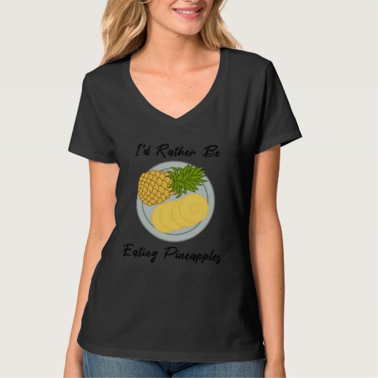 eating Fruits Pineapples Tropical Summer Fruits T-shirt (Voorkant)