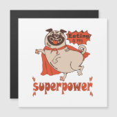 Eating is my superpower red cloak pug comic style (Voorkant / Achterkant)