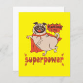 Eating is my superpower red cloak pug comic style (Voorkant / Achterkant)