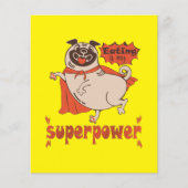 Eating is my superpower red cloak pug comic style (Voorkant)