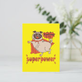 Eating is my superpower red cloak pug comic style (Staand voorkant)