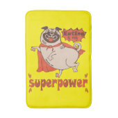 Eating is my superpower red cloak pug comic style badmat (Voorkant Verticaal)