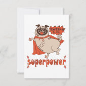 Eating is my superpower red cloak pug comic style bedankkaart (Achterkant)