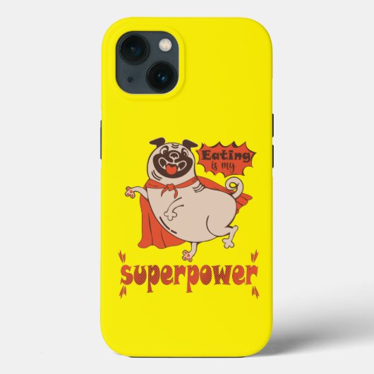 Eating is my superpower red cloak pug comic style Case-Mate iPhone case (Achterkant)