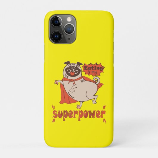 Eating is my superpower red cloak pug comic style Case-Mate iPhone case (Achterkant)