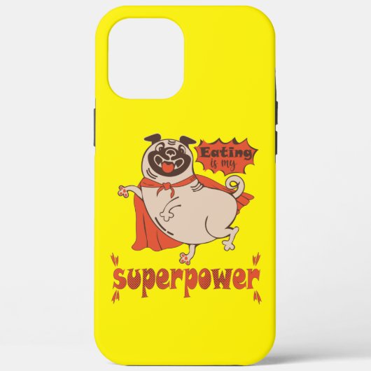 Eating is my superpower red cloak pug comic style Case-Mate iPhone case (Achterkant)