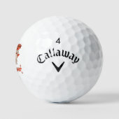 Eating is my superpower red cloak pug comic style golfballen (Logo)