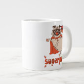 Eating is my superpower red cloak pug comic style grote koffiekop (Voorkant rechts)