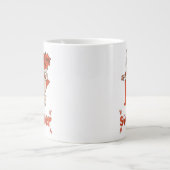 Eating is my superpower red cloak pug comic style grote koffiekop (Voorkant)