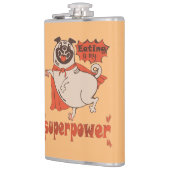 Eating is my superpower red cloak pug comic style heupfles (Links)