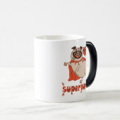 Eating is my superpower red cloak pug comic style magische mok (Voorkant rechts)