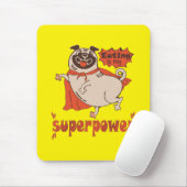 Eating is my superpower red cloak pug comic style muismat (Met muis)