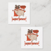 Eating is my superpower red cloak pug comic style notitiekaartje (Voorkant / Achterkant)