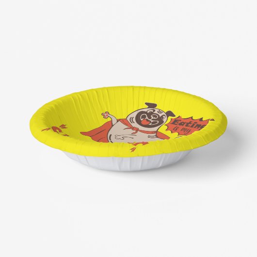 Eating is my superpower red cloak pug comic style papieren kommen (Gebogen)