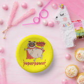 Eating is my superpower red cloak pug comic style papieren kommen (Feest)