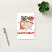 Eating is my superpower red cloak pug comic style post-it® notes (Kantoor)