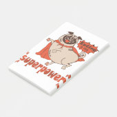 Eating is my superpower red cloak pug comic style post-it® notes (Schuin)