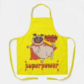 Eating is my superpower red cloak pug comic style schort (Voorkant)