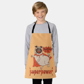 Eating is my superpower red cloak pug comic style schort (Gedragen)