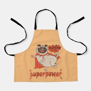 Eating is my superpower red cloak pug comic style schort