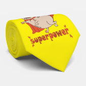 Eating is my superpower red cloak pug comic style stropdas (Opgerold)