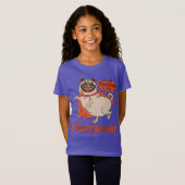 Eating is my superpower red cloak pug comic style t-shirt (Voorkant volledig)