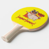 Eating is my superpower red cloak pug comic style tafeltennisbatje (Voorkant Gekanteld)