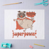 Eating is my superpower red cloak pug comic style tissuepapier (Craft)
