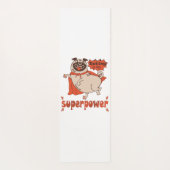 Eating is my superpower red cloak pug comic style yogamat (Achterkant)