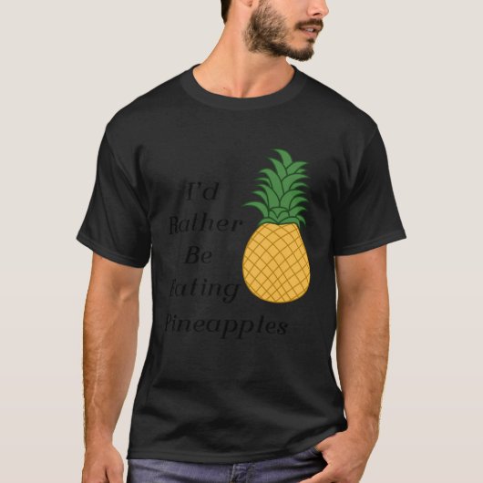Eating Pineapples Cute Fruit Tropical Fruits T-shirt (Voorkant)