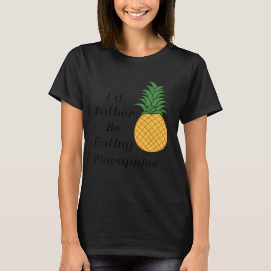 Eating Pineapples Cute Fruit  Tropical Fruits T-shirt (Voorkant)