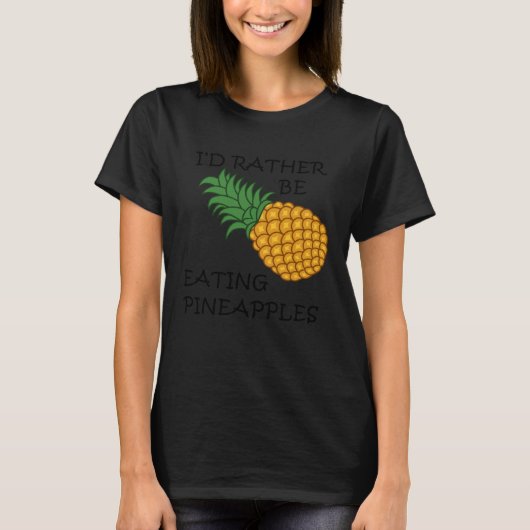 Eating Pineapples Ironic Fruit T-shirt (Voorkant)