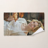 Eating Pizza Photo Personalize Customize Bad Handdoek (Handdoek)