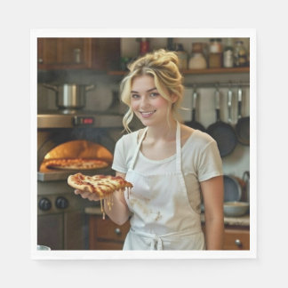 Eating Pizza Photo Personalize Customize Servet