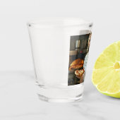 Eating Pizza Photo Personalize Customize Shot Glas (Links)