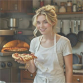 Eating Pizza Photo Personalize Customize Sticker (Voorkant)