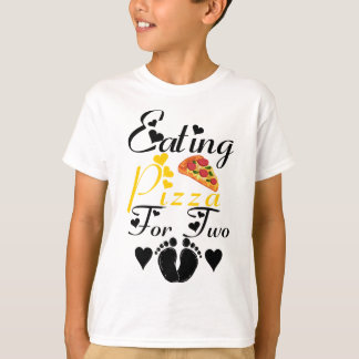 Eating pizza voor twee grappige aankondiging van z t-shirt