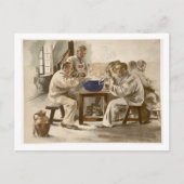 Eating Soup at the Barracks, from 'L'Estampe Moder Briefkaart (Voorkant)
