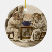 Eating Soup at the Barracks, from 'L'Estampe Moder Keramisch Ornament (Achterkant)