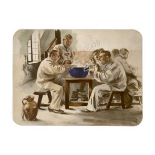Eating Soup at the Barracks, from 'L'Estampe Moder Magneet