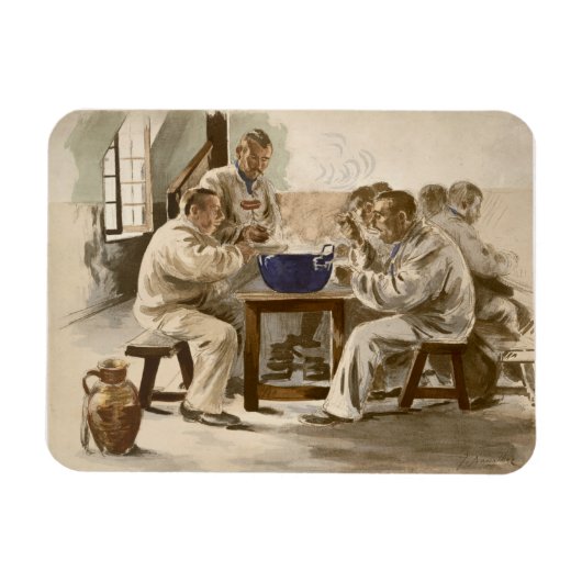 Eating Soup at the Barracks, from 'L'Estampe Moder Magneet (Horizontaal)