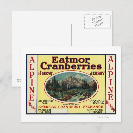 Eatmor Cranberries Brand Label Briefkaart (Voorkant / Achterkant)