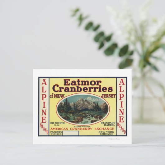 Eatmor Cranberries Brand Label Briefkaart (Staand voorkant)