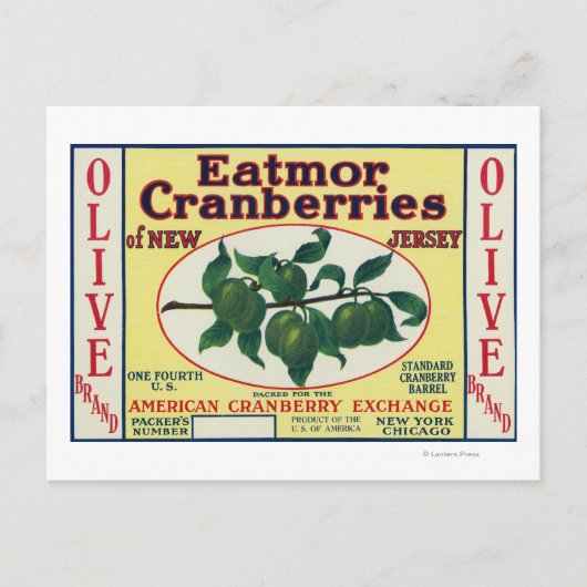 Eatmor Cranberries Brand Label Briefkaart (Voorkant)