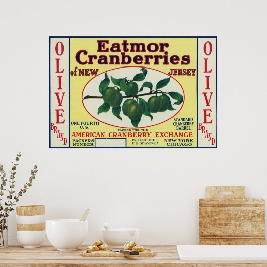 Eatmor Cranberries Brand Label Poster (Keuken)