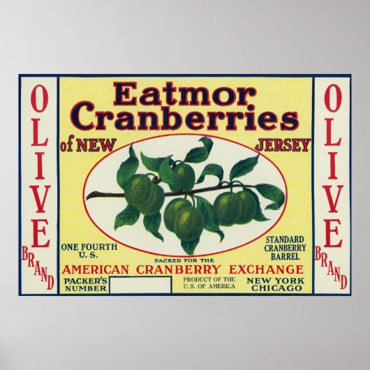 Eatmor Cranberries Brand Label Poster (Voorkant)