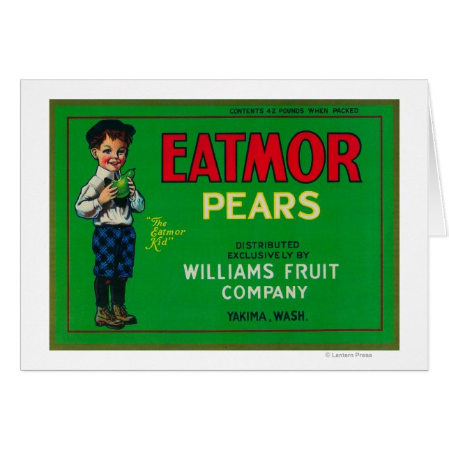 Eatmor Pear Crate LabelYakima, WA (Voorkant Horizontaal)